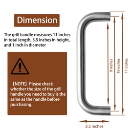 BBQtopia 11 Inch Grill Side Handle for Traeger Pellet Grills, Grill Handle Replacement Parts for Traeger Pro 22 & 34, Eastwood 22, Pro 575 Series, Stainless Steel