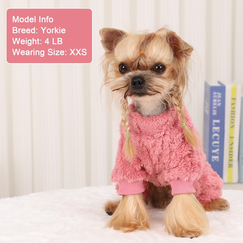 Dog Fleece Sweater, Winter Warm Small Dog Clothes for Girls