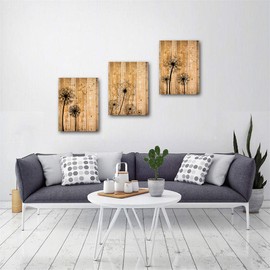 Wall Decoration For Bedroom Canvas Wall Art For Living Room Modern Bathroom Kitchen Works Of Art Dandelion Flowers Pictures Abstract Painting Retro Canvas Art Office Home Decoration 12 " X16" 3 Piece