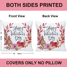 EZVING 16 x 16 Valentines Day Red Pillow Covers Two Sides Printing Love Tree Cushion Cases with Hidden Zipper Wedding Home Decoration for Sofa Couch Bed Patio Decor Set of 4