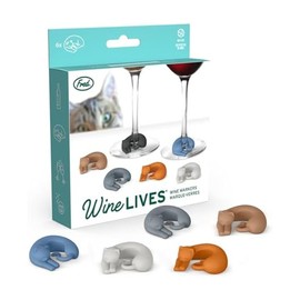 Genuine Fred Wine Lives Kitty Drink Markers, Set of 6