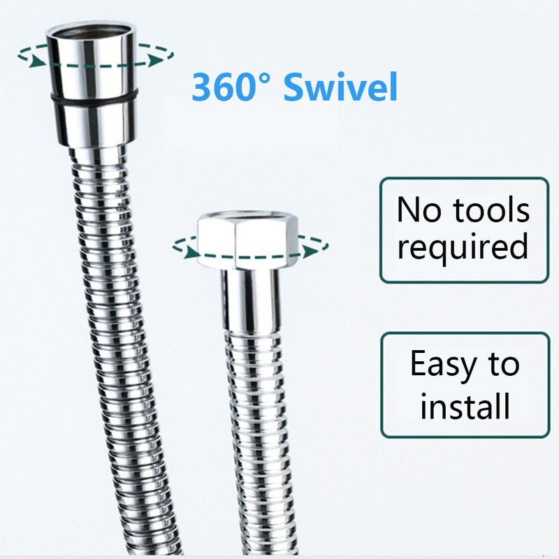 Vekol Shower Hose 1.5M/59Inch Stainless Steel Shower Head Hose Replacement
