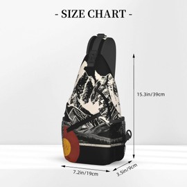 PVTIONXIE Vintage Mountain Colorado Flag Crossbody Chest Bags for Women, Small Crossbody Shoulder Bag Sling Bag Travel Hiking Daypack