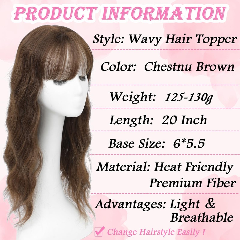 Hair Toppers for Women with Thinning Hair 20 Inch Toppers