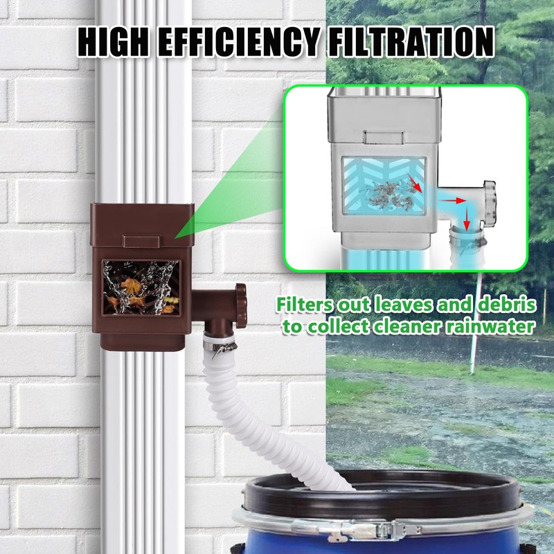 Rain Barrel Diverter Kit - Rainwater Collection System, Rain Barrel