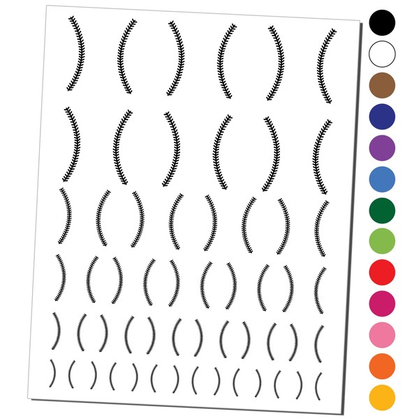 Baseball Stitches Temporary Tattoo Water Resistant Fake Body Art Set