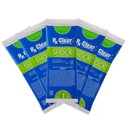 Rx Clear Chlorine-Free Swimming Pool Shock | Eliminate The Harsh Chemicals | Non-Irritating Formula | 36.2% Potassium Monopersulfate | One Pound Bags | 5 Pack