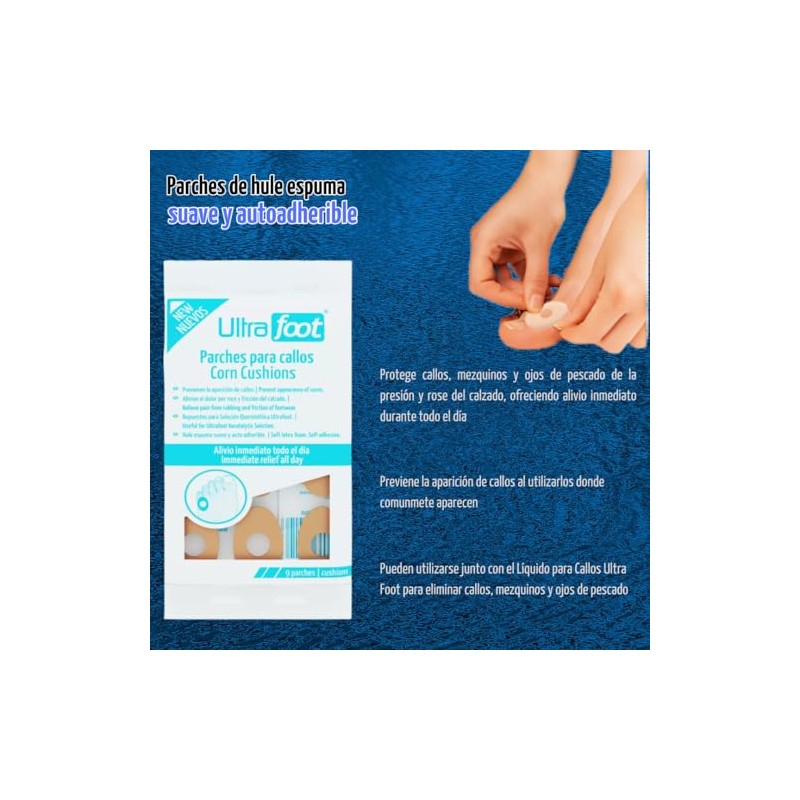 Parches de hule espuma para callos en los dedos de