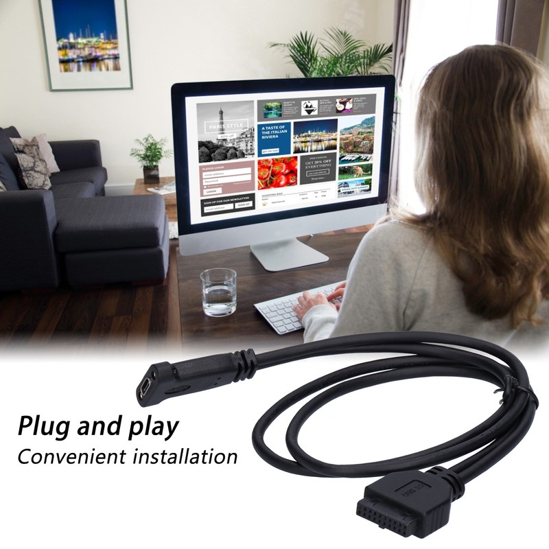Adapter Cable 19Pin USB 3.0 to External USB TypeC Socket