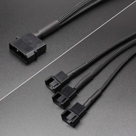 2 Pack Molex to 3 Pin or 4 Pin Fan Adapter Computer PC Case Fan Power Splitter Cable, 10 inch