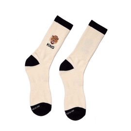 Goorin Bros. The Farm Unisex Embroidered Athletic Socks, Mighty Mane (Crème), Small/Medium