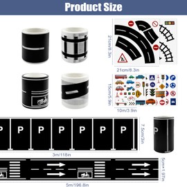 12 Pieces Road Tape DIY Traffic Sign Set,Road Tape for Toy Cars,Easy to Apply and Remove,Durable Removable Train Track Tape for Kids to Develop Children'S Imagination,Traffic Sign Stickers