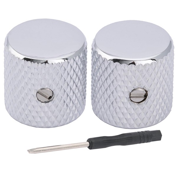 Musiclily Pro 6mm Steel Knurled Flat Top Barrel Knobs with