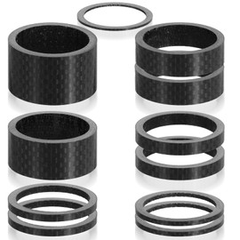 11 Pcs Headset Spacer for Bicycle, 7 Sizes Carbon Fiber Road Bicycle Stem Headset Spacers Kit, Bike Stem Spacers for 1-1/8 Inch Stem(1mm/2mm/3mm/5mm/10mm/15mm/20mm)