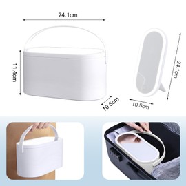 Fuerdich Schminktasche mit Spiegel und Licht, Abnehmbare Kosmetiktasche mit Spiegel und Licht, Make up Organizer mit Einstellbarer Beleuchtung und Winkel für Zuhause und Unterwegs