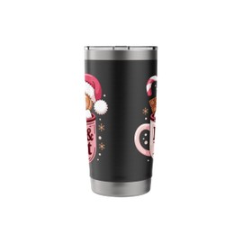 Merry and Bright Christmas Hot Cocoa Gingerbread Design Stainless Steel Insulated Tumbler