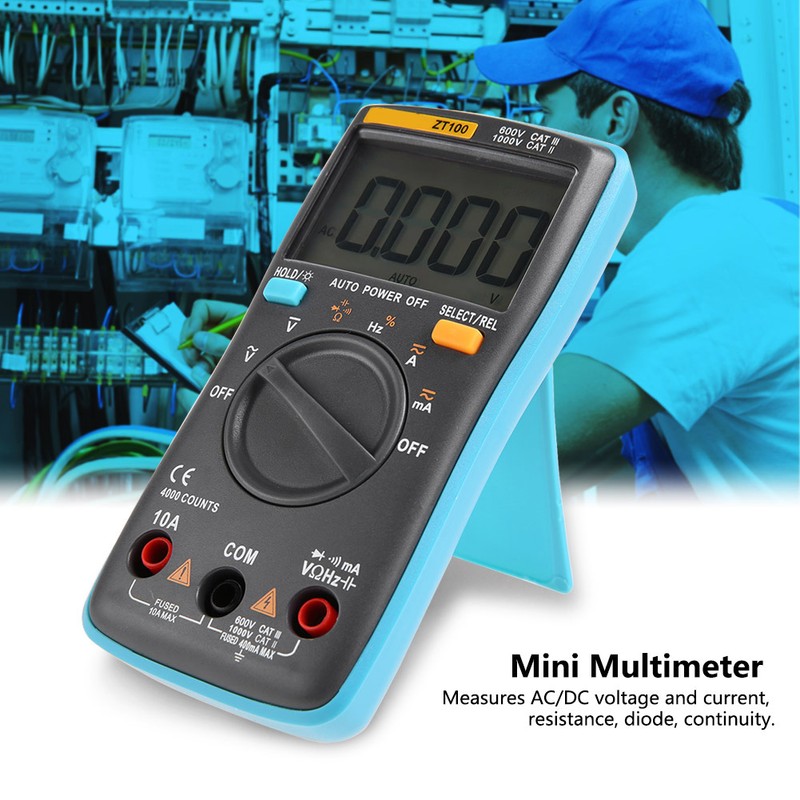 ZT100 4000 Counts Portable Mini Auto Digital LCD Display Testing