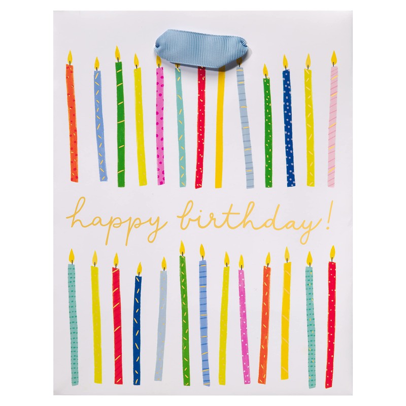 Papyrus 9" Birthday Gift Bag, Happy Birthday Candles (1 Bag)