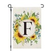 CROWNED BEAUTY Summer Sunflower Eucalyptus Leaves Monogram Letter F Garden