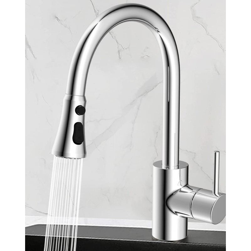 Hibbent Pull Down Kitchen Faucet Head Replacement, 3-Function NSF/ANSI/CAN 61