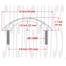 SHENGHUISS Boat Grab Handle Solid 316 Stainless Steel Marine Grade Heavy Duty Grab Bar Handrail W/Screws 6.5 inch (165MM)