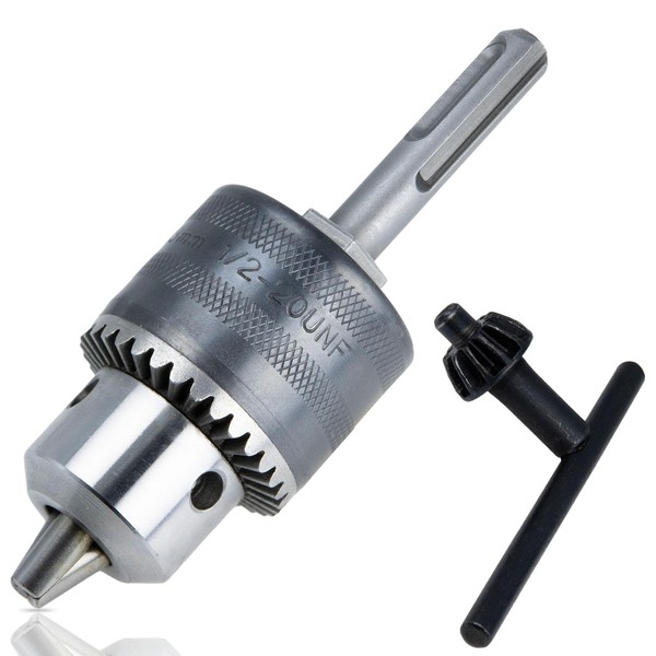GARHWAL SDS-Plus Drill Chuck Adapter, 1.5-13mm 1/2-20UNF Drill Chuck with