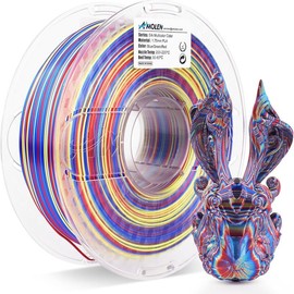 Silk S-Series PLA 3D Printer Filament, Shiny Multicolor Rainbow PLA Filament, 1.75mm:_Blue Red Green 1KG