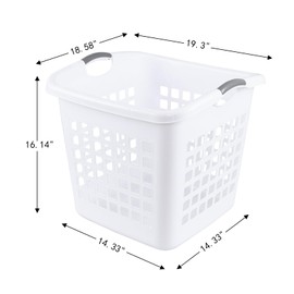 Zerdyne 70 L Large Dirty Clothes Laundry Baskets, Plastic Large Laundry Hamper, White, 4-Pack