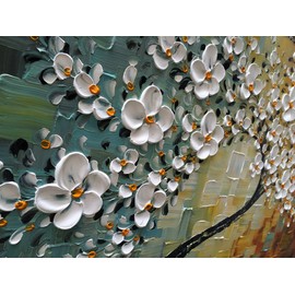 YaSheng Art -100% hand-painted Contemporary Art Oil Painting On Canvas Texture Palette Knife Landscape Paintings Modern Home Interior Decor Abstract Art 3D Flowers Paintings Ready to hang 20x40inch