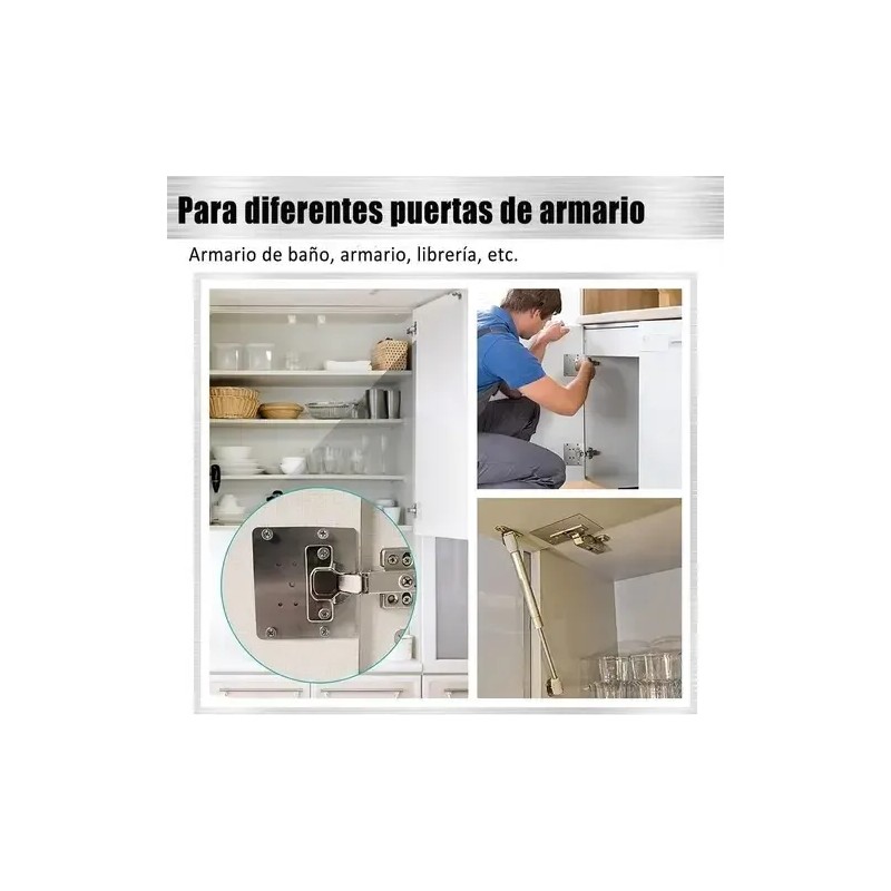 Placa Para Reparación De Herrajes Bisagras Gabinete 20pzs