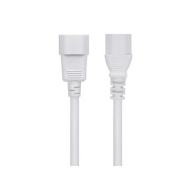Monoprice Extension Cord - 2 Feet - White | IEC 60320 C14 to IEC 60320 C13, 18AWG, 10A, 3-Prong, SJT, for Computers, Monitors, Scanners, Printers