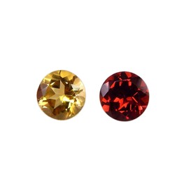 Myhealingworld Multi Stone AAA quality calibrated round 6 MM Brilliant Cut Loose gemstone Crystals Chakra Healing for making jewelry Mix Color Box Pack of 2 stone, (BOX 9 - (Citrine 1 Pcs, Garnet 1