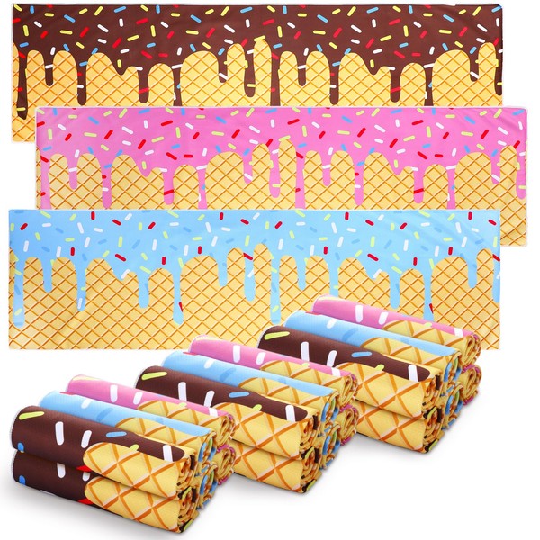 Breling 18 Pcs Ice Cream Drip Baseball Cooling Towel 40