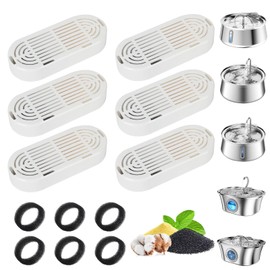 Cat Water Fountain Filter,Cat Fountain Filter Replacement for 3.2L/108oz Ship-Shaped Cat Drinking Fountain and 4L/134oz Stainless Steel Pet Fountain,Pet Water Fountain Filter with Pre-Filter Sponges