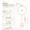 Fesciory 14K Gold Hand Chain Bracelet with Ring, Adjustable Finger