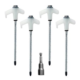 Collenatsy 4 x Tent Pegs, Rotating Tent Pegs with Thread, Rock Ground Pegs for Camping, with Adapter for Cordless Screwdriver, Robust Steel Pegs for Camping and Outdoor Use