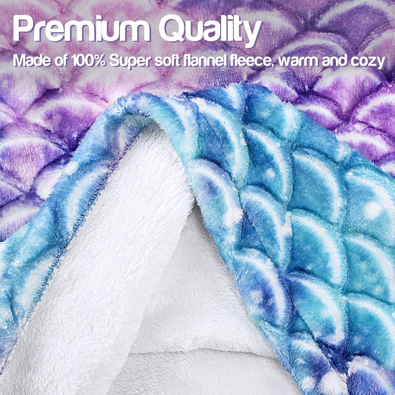 Catalonia Classy Mermaid Tail Blanket, Soft Warm Plush Fleece Sleeping