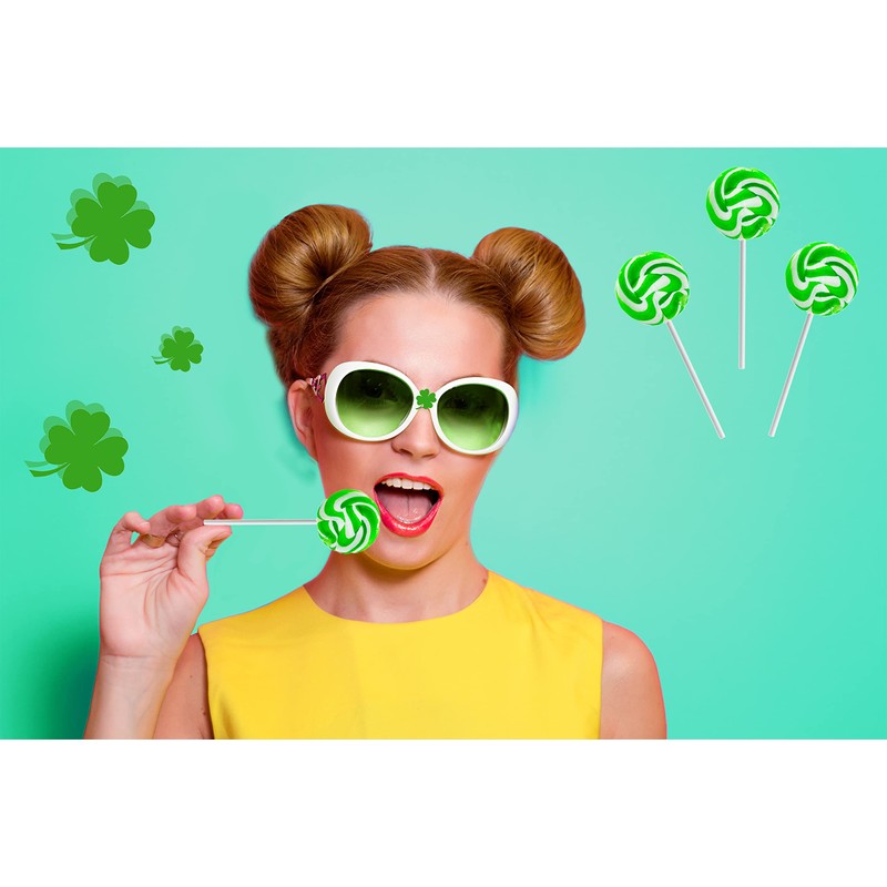 Fruidles St. Patrick's Day Swirl Lollipops, Party Favor Box, Individually