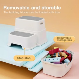 Toddler Step Stool for Bathroom,Kids 2 Step Stool for Toddler Potty Training,for Potty Training Toilet with Non-Slip Base,Stools for Kitchen Counter