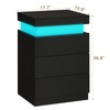 ADORNEVE Nightstand with Charging Station and LED Lights,Night Stand with