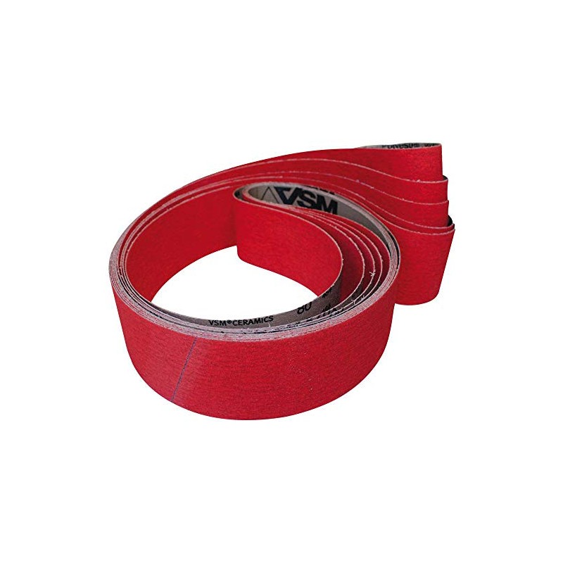 VSM 733639 Abrasive Rolls Ceramic Grit 80 for Metal, Red,