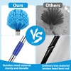 Cobweb Duster with Extension Pole,4-10FT Stainless Steel Spider Web Brush