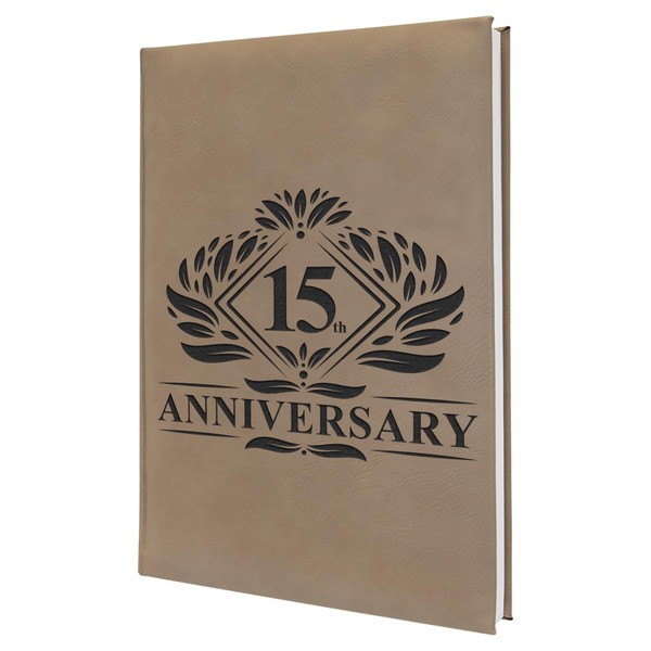 15th Anniversary Laser Engraved Notebook - Special Crystal Anniversary Gift