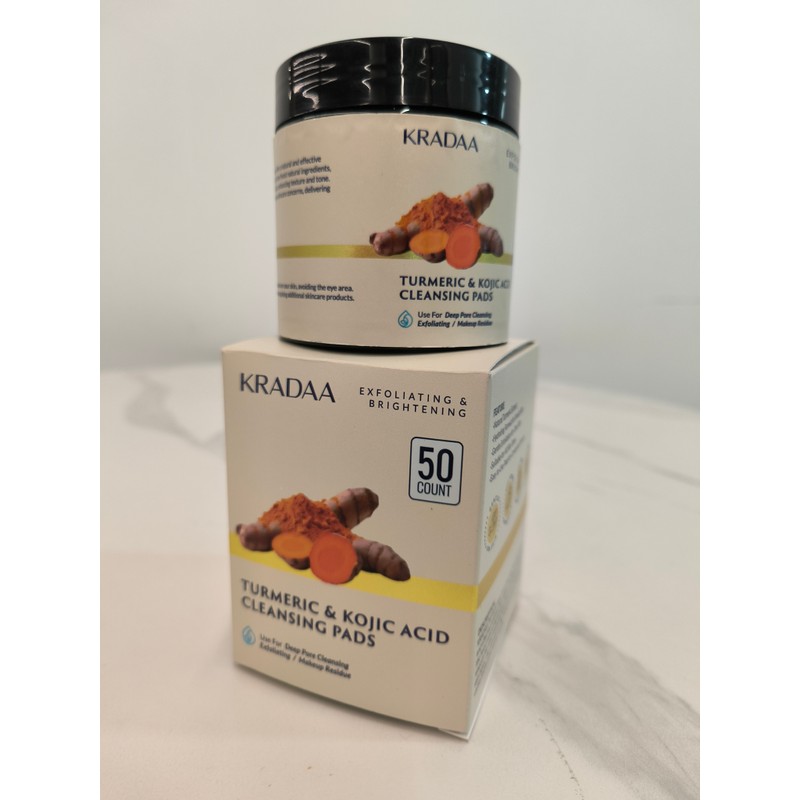 KRADAA TURMERIC & KOJIC ACIDCLEANSING PADS,Make-up removing preparations,Lab Tested –