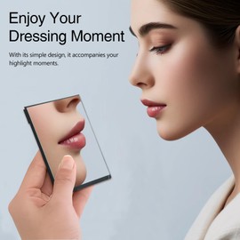 Portable Folding Travel Mirror, Adjustable Ultrathin Rectangular Mirror for Camping, Home Use (4.3" × 2.9")