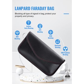 lanpard Keyless Go Protection Car Key Faraday Bag 2X Large Car Key Protection Keyless RFID Wireless Key Blocker Bag Case