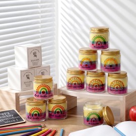 Conelist 10 Pcs Back to School Gift Bulk 3.5 oz Pencil Candles Bulk Teachers Gifts for Women Thank You Inspirational Candle for End of The Year