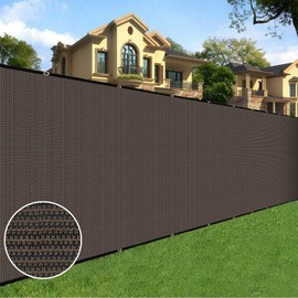 Sunnyglade 6 feet x 50 feet Privacy Screen Fence Heavy Duty Fencing Mesh Shade Net Cover for Wall Garden Yard Backyard (6 ft X 50 ft, Brown)
