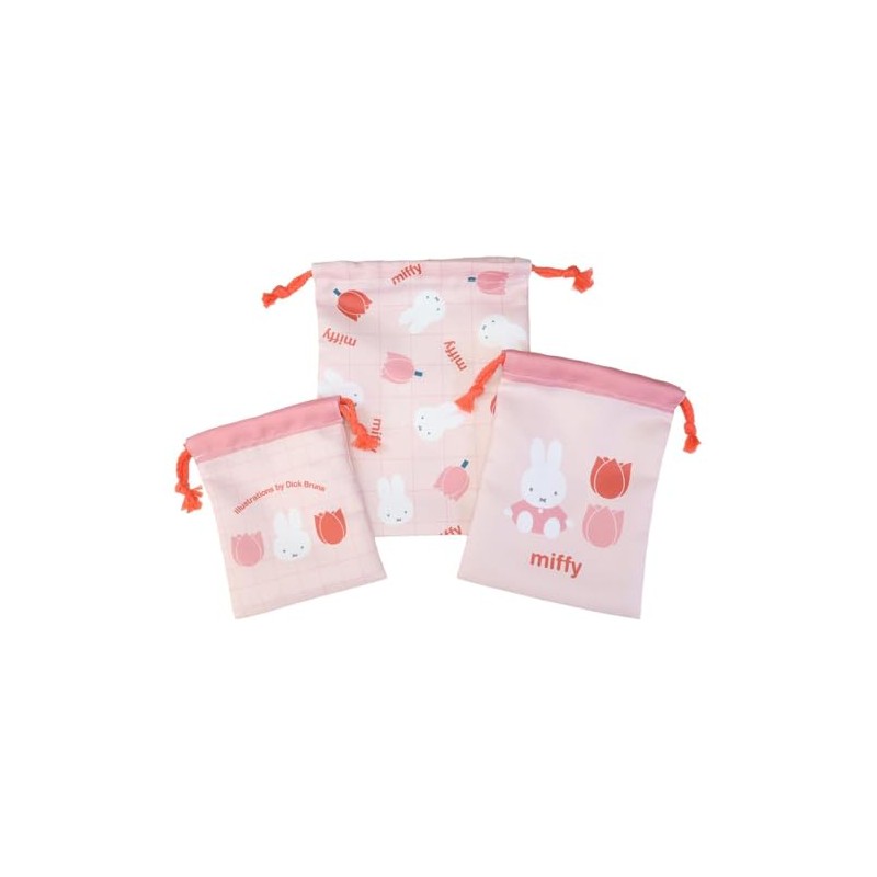 Miffy Strawberry & Tulip Drawstring Bag, Pink