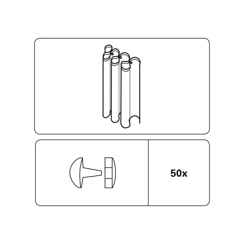 Gardinia 50 x Clear Plastic Curtain Track Pleat Plugs